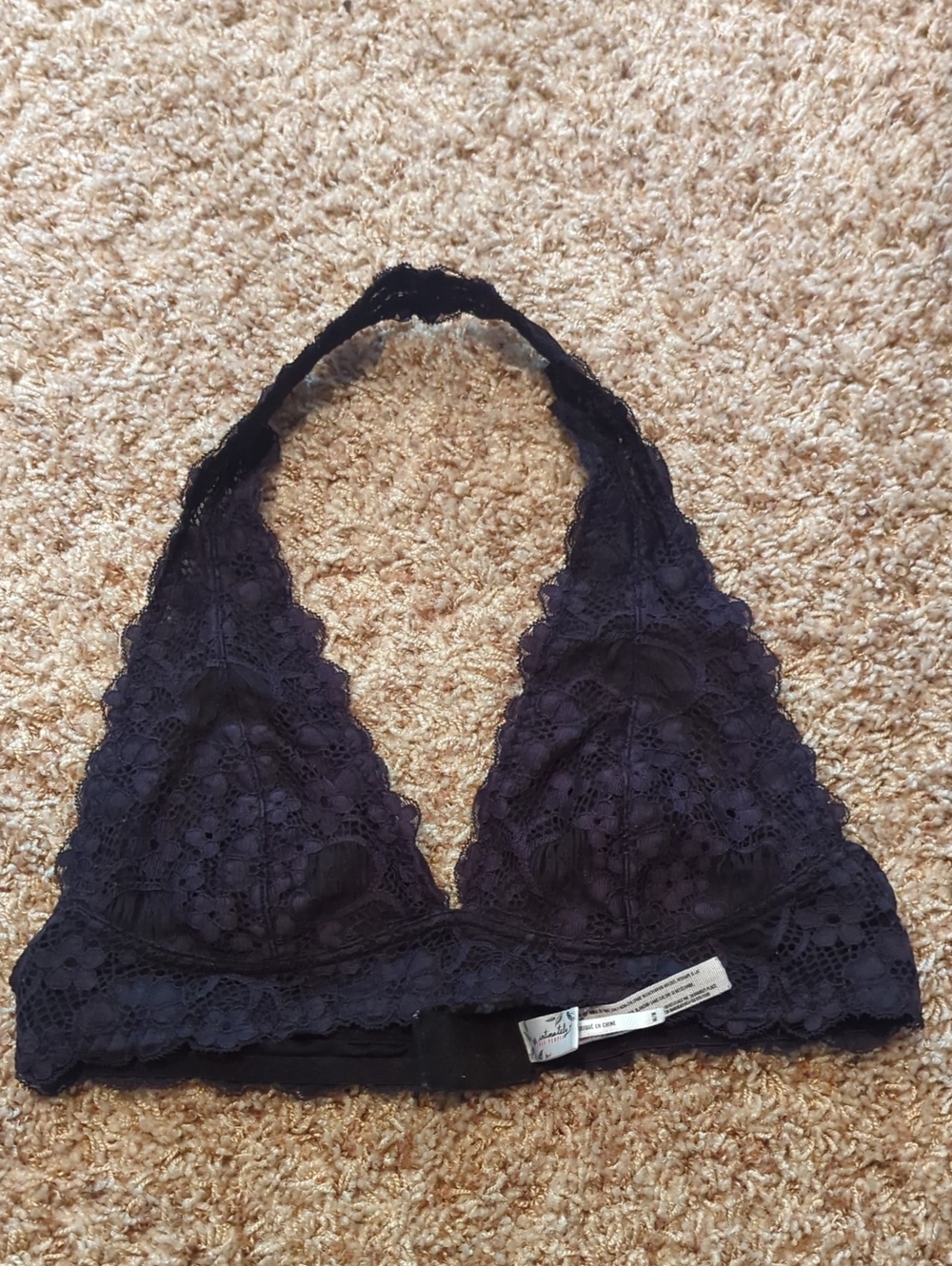 Intimately Free People Halter Black Lace Bra Medium Layering